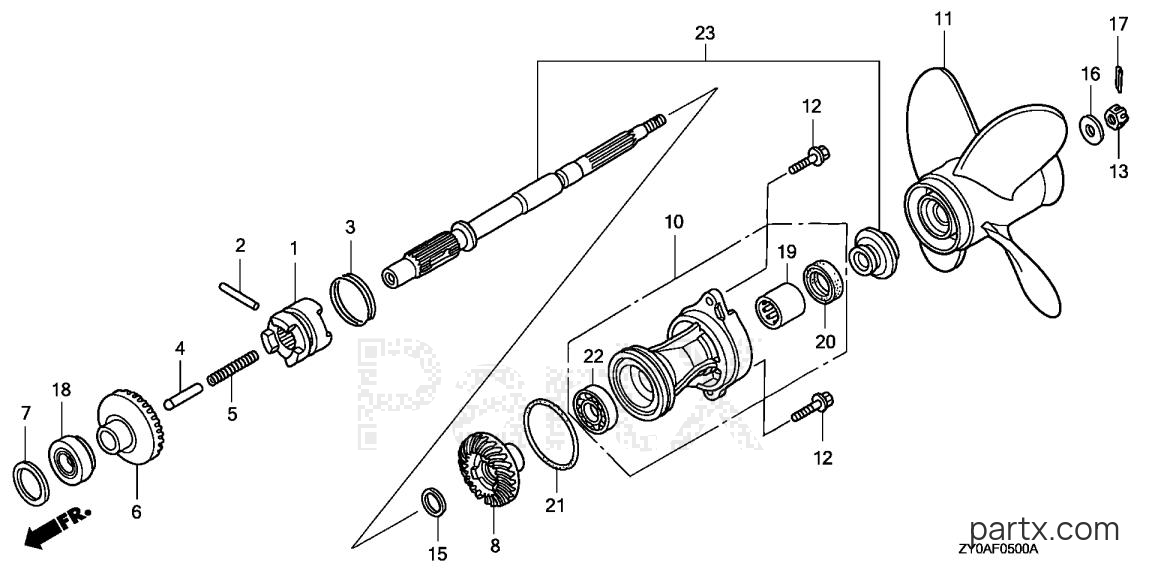 Honda BF20D5 SRA - PROPELLER SHAFT - PROPELLER