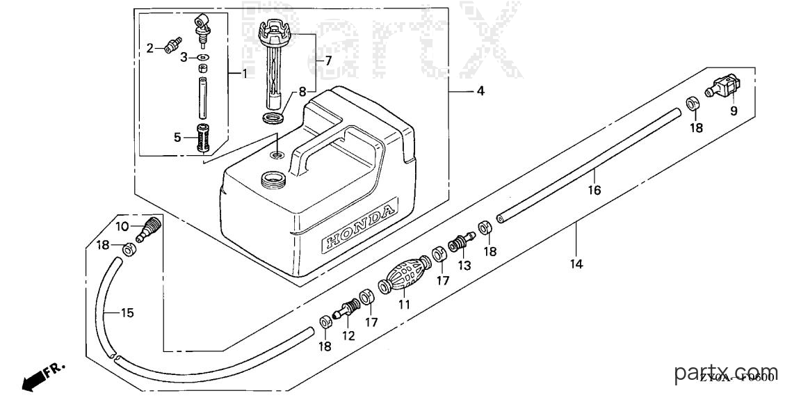 Honda BF20D5 XHTA - FUEL TANK