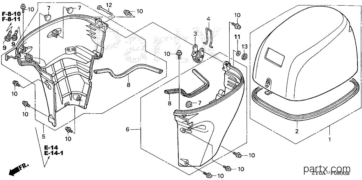Honda BF15D6 LHA - ENGINE COVER
