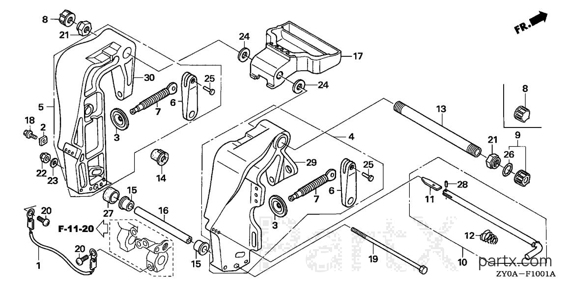 Honda BFP15D6 XHTA - STERN BRACKET (2)