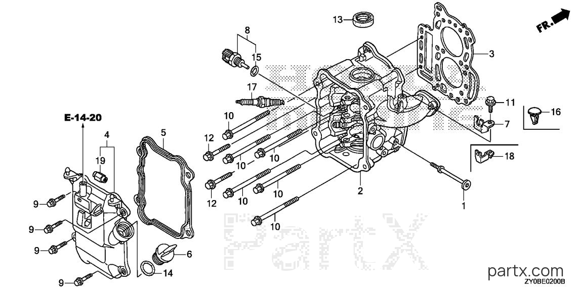 Honda BF15DK2 SHSA - CYLINDER HEAD