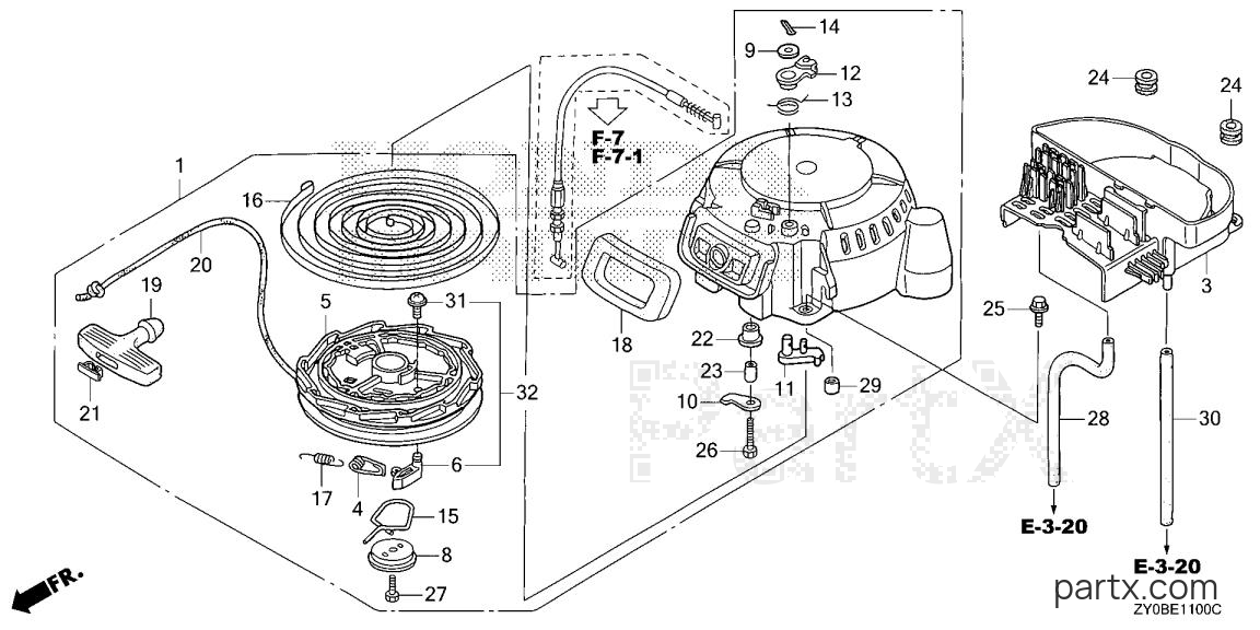 Honda BF15DK2 LRTA - RECOIL STARTER
