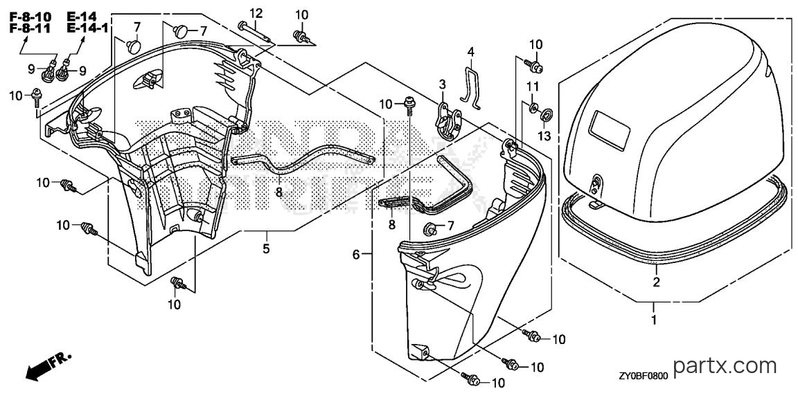 Honda BF15DK0 SHA - ENGINE COVER