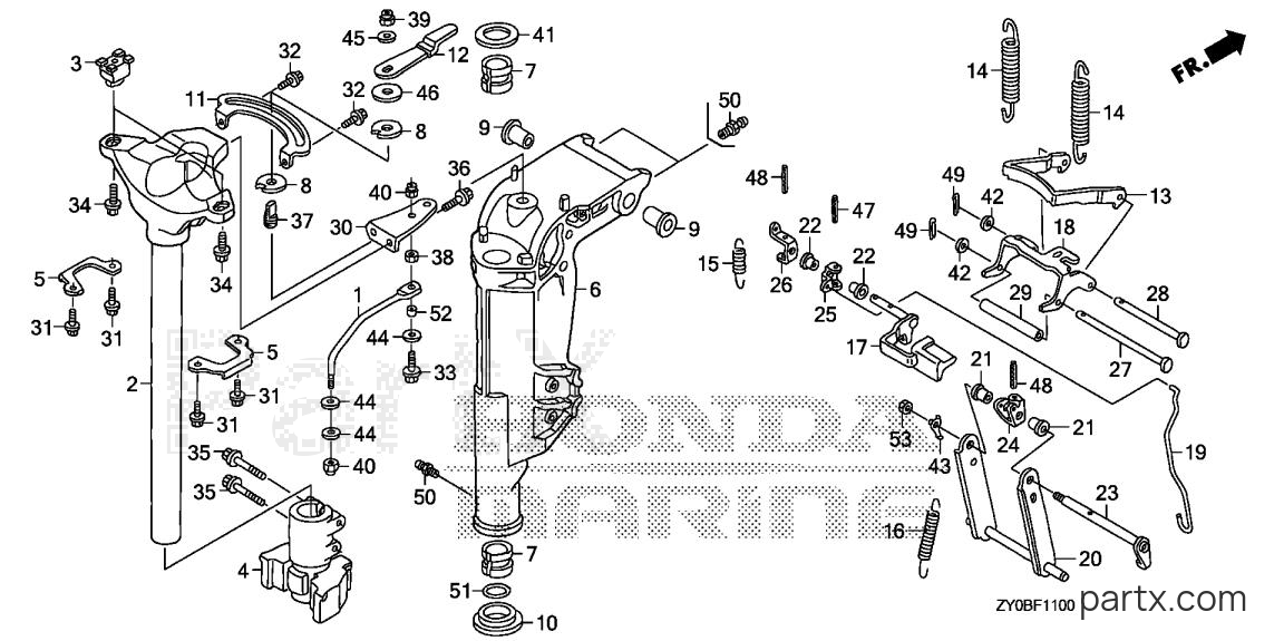 Honda BF20DK2 LHA - SWIVEL CASE (1)