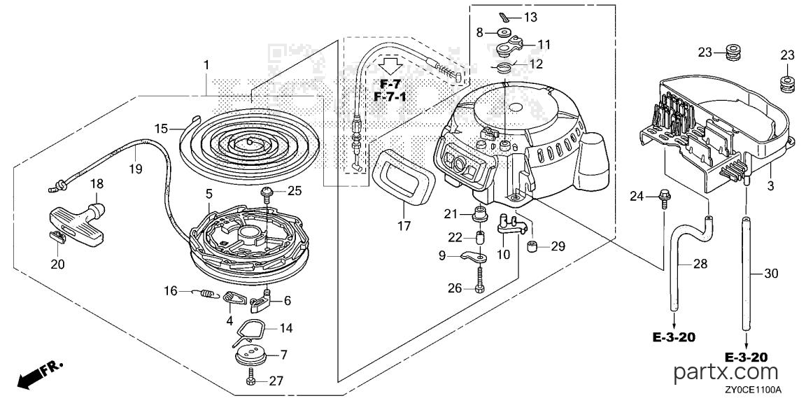 Honda BF20DK3 LHTA - RECOIL STARTER