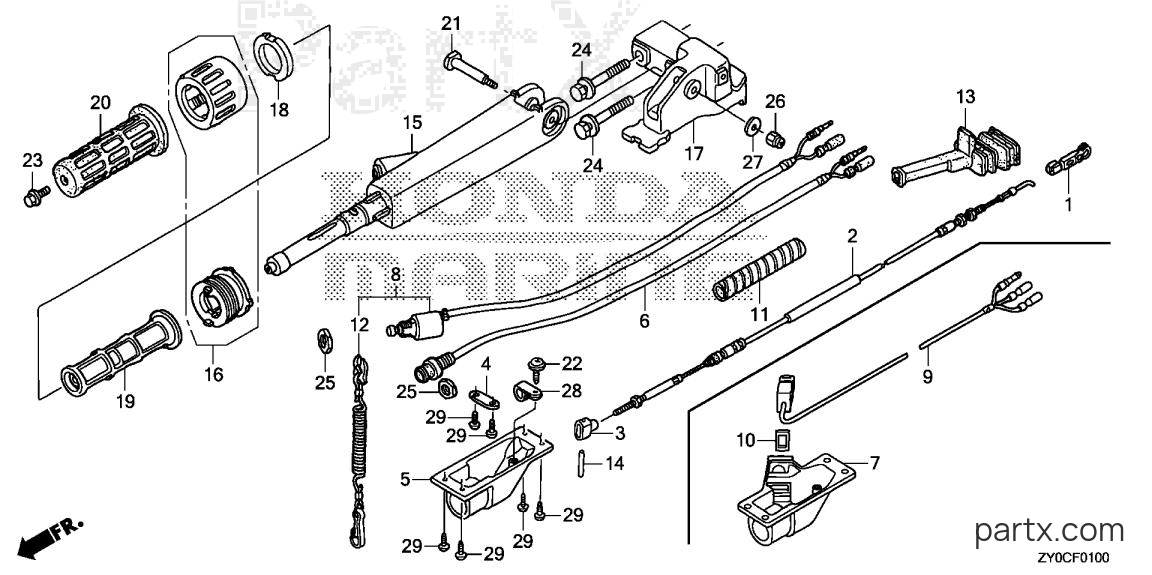 Honda BFP15DK3 XHTA - HANDLEBAR