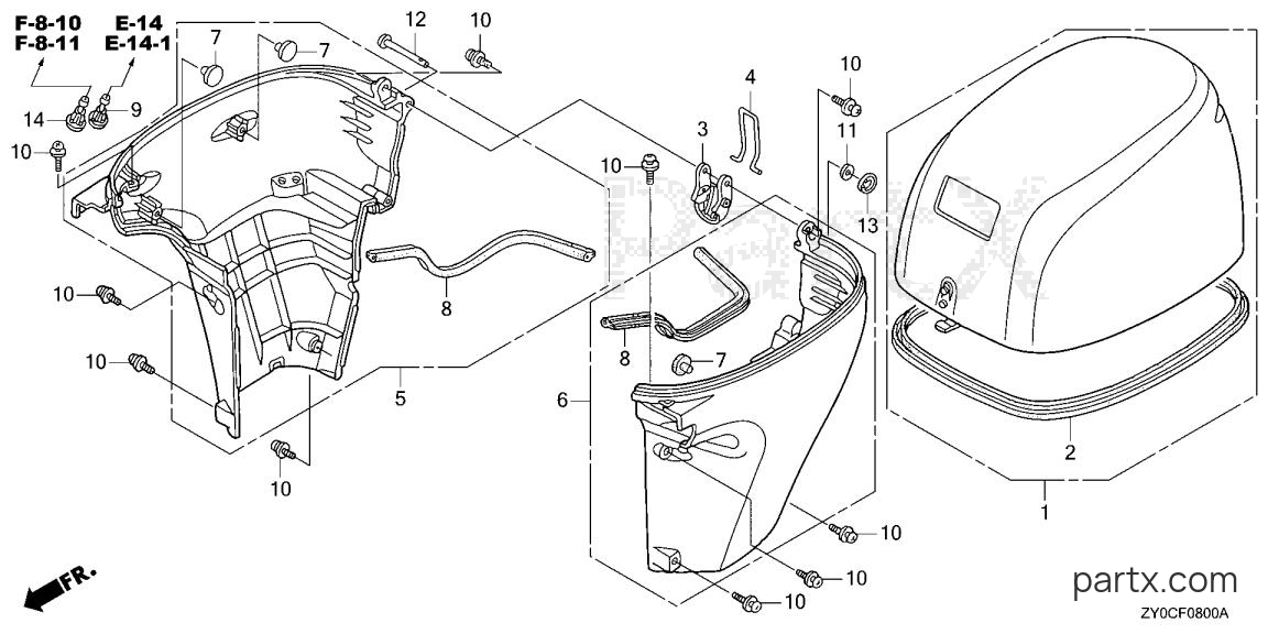 Honda BF20DK3 LHA - ENGINE COVER