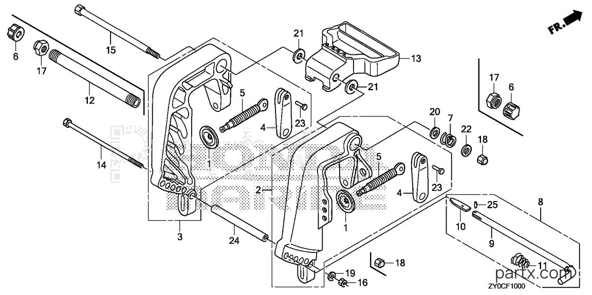 Honda BF20DK3 LHA - STERN BRACKET (1)