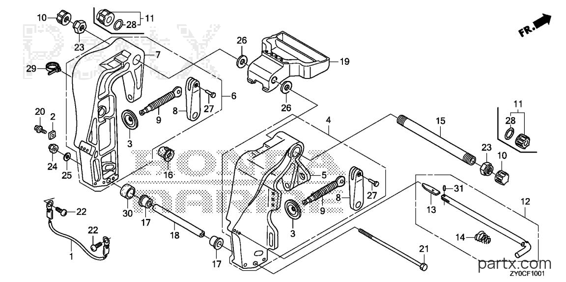 Honda BFP15DK3 XRTA - STERN BRACKET (2)