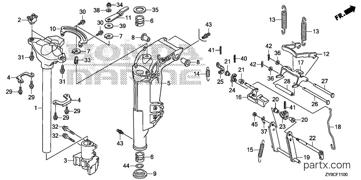 Honda BF15DK3 LHA - SWIVEL CASE (1)