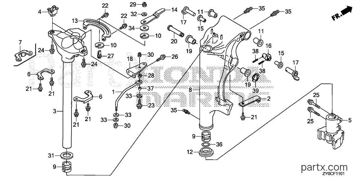 Honda BF20DK3 LHTA - SWIVEL CASE (2)