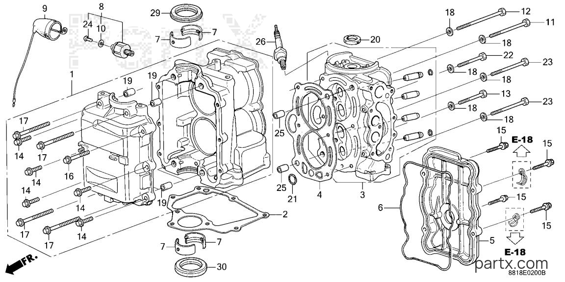 Honda BF8AY LA - CYLINDER