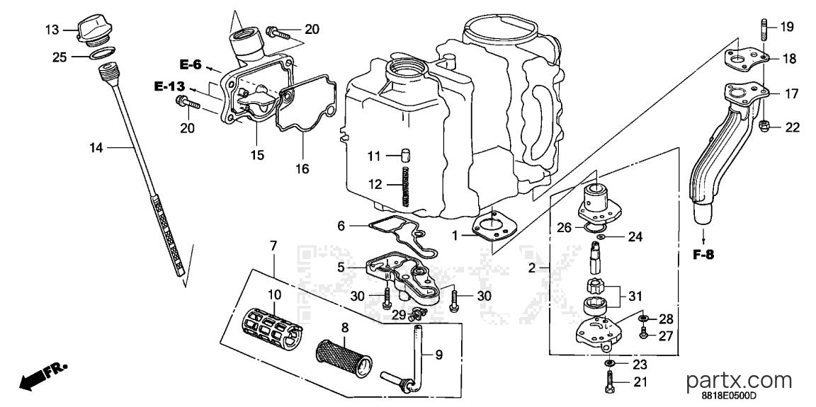 Honda BF8AX SA - OIL PUMP