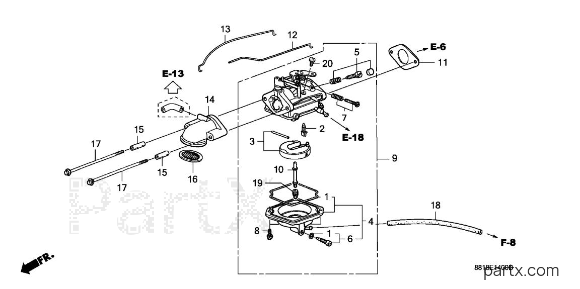 Honda BF8AY XA - CARBURETOR