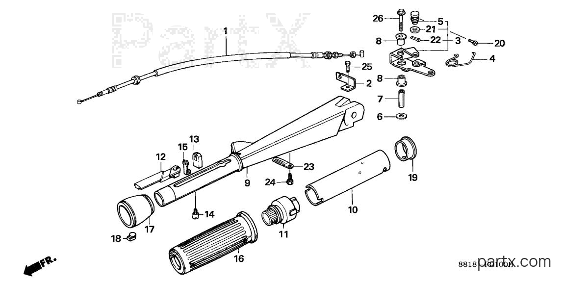 Honda BF8A3 SA - HANDLEBAR