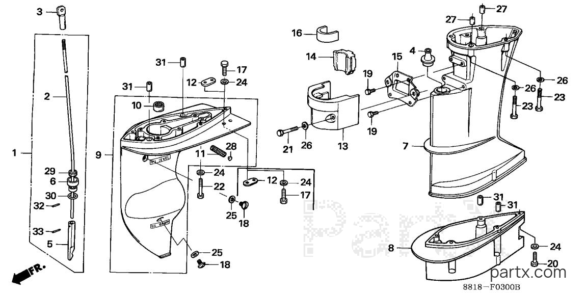 Honda BF8A6 LA - EXTENSION CASE