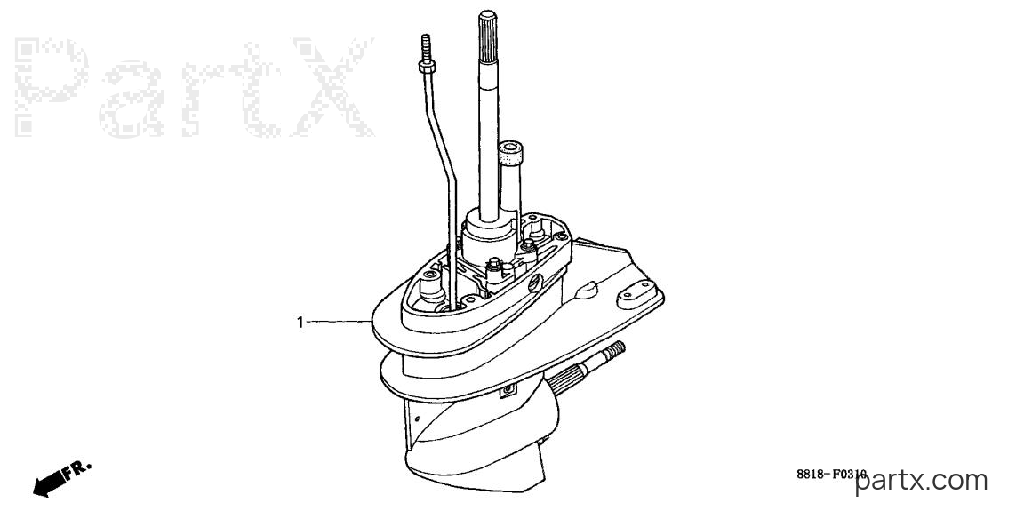 Honda BF8A3 LA - GEAR CASE ASSY.
