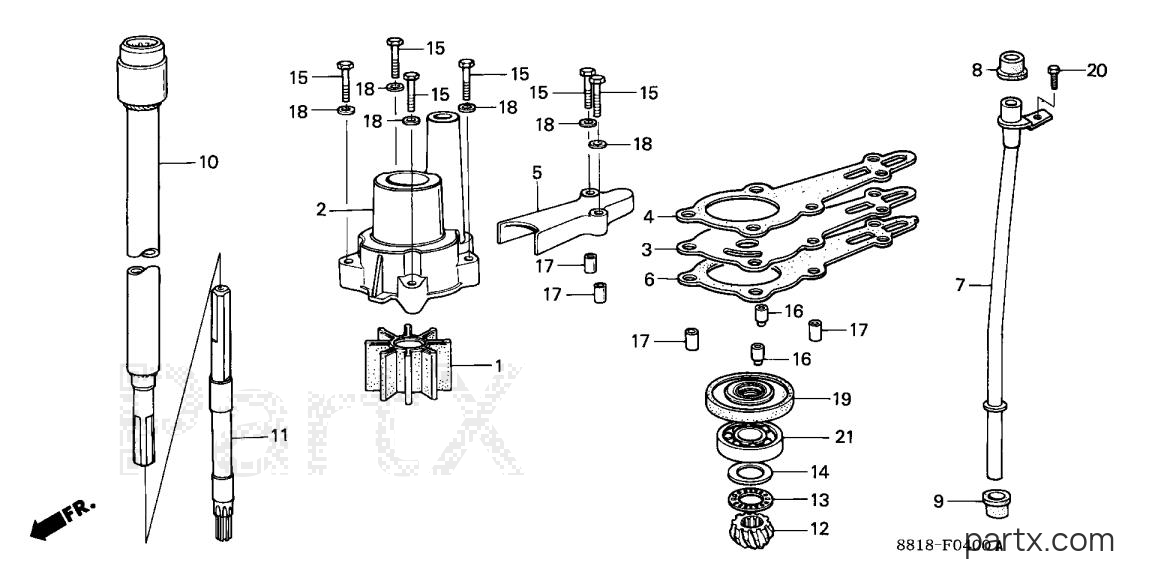 Honda BF8A5 LA - VERTICAL SHAFT