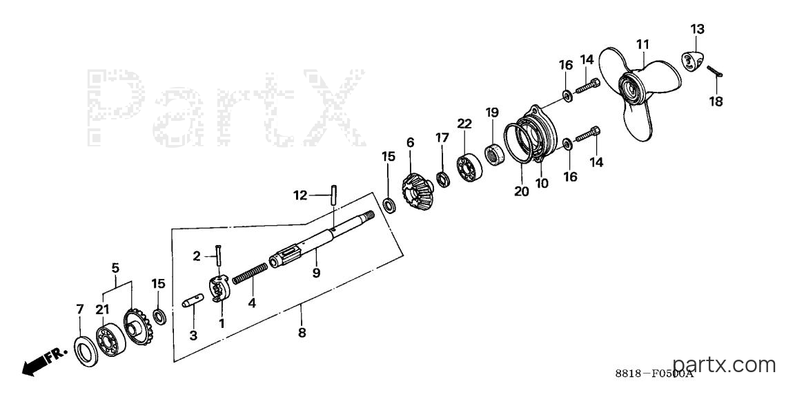 Honda BF8A6 SA - PROPELLER SHAFT