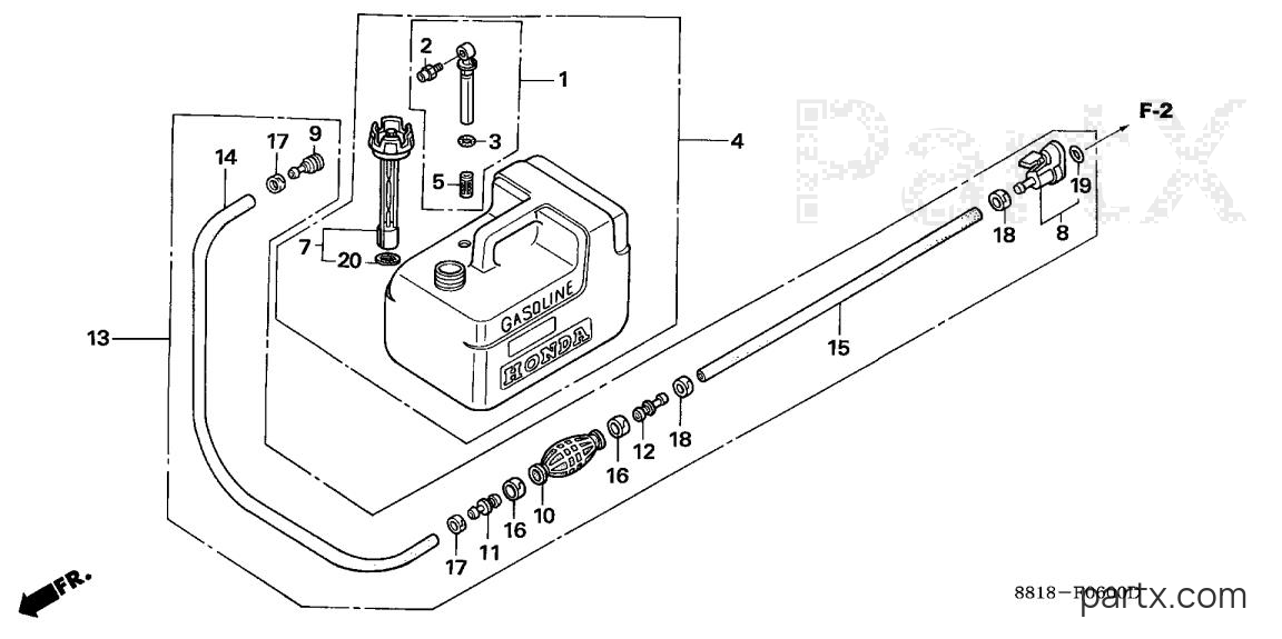 Honda BF8A3 LA - FUEL TANK