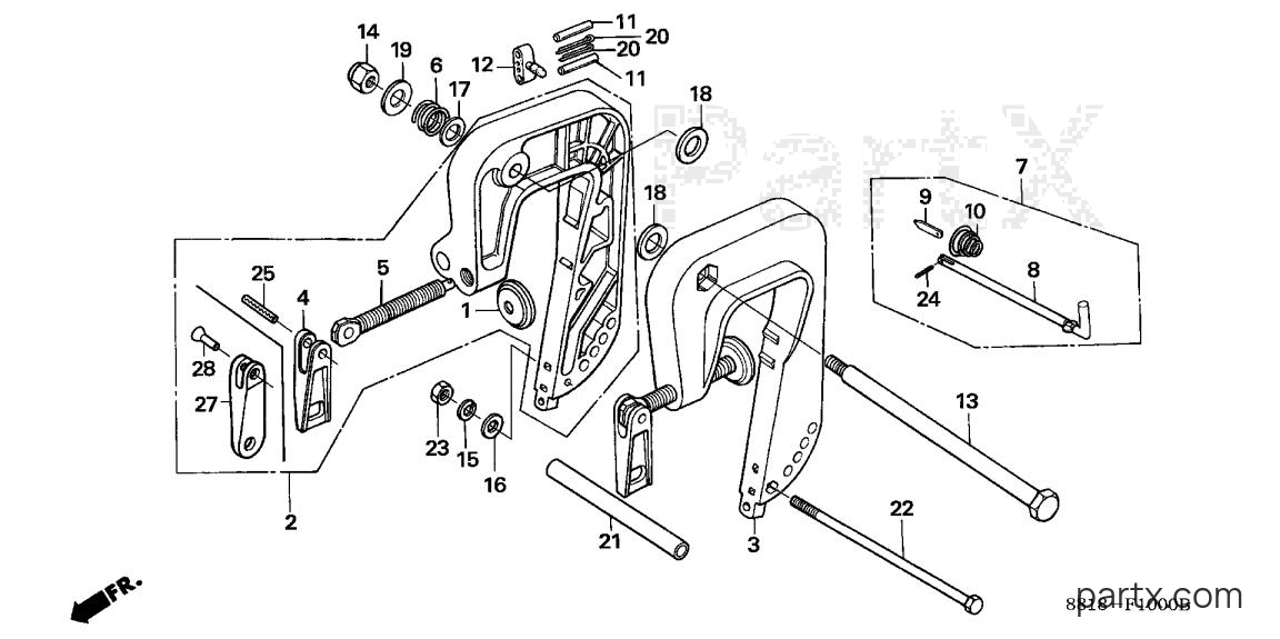 Honda BF8A4 LA - STERN BRACKET