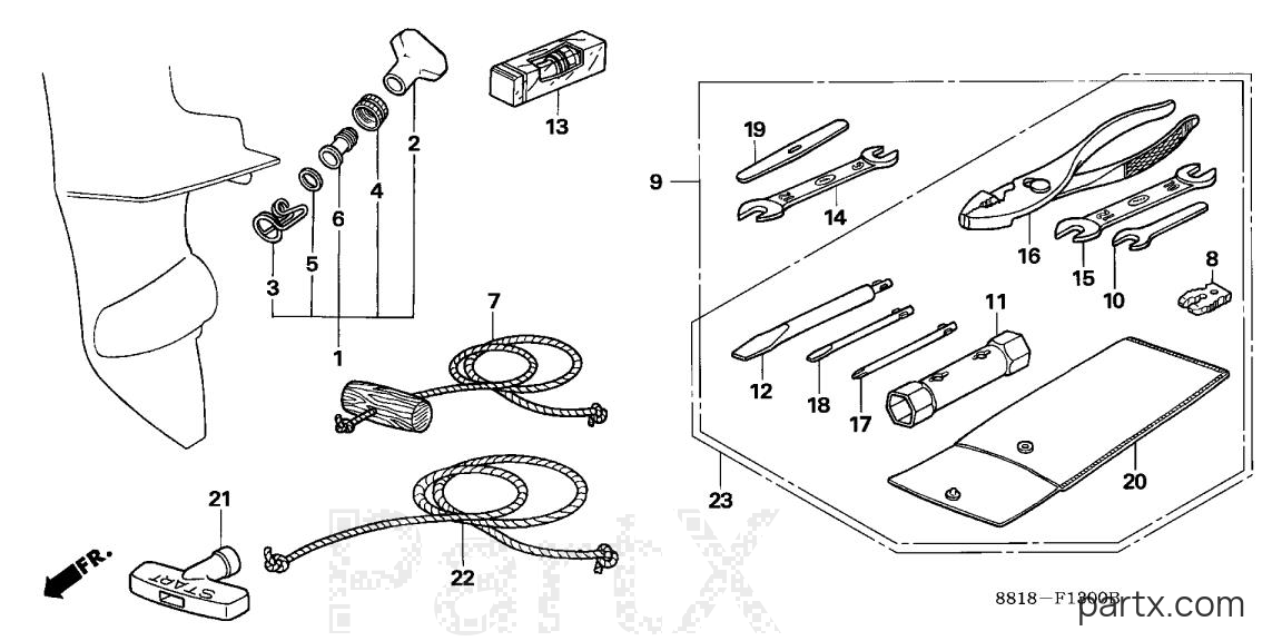 Honda BF8AK0 LA - WATER MOUTH - TOOLS