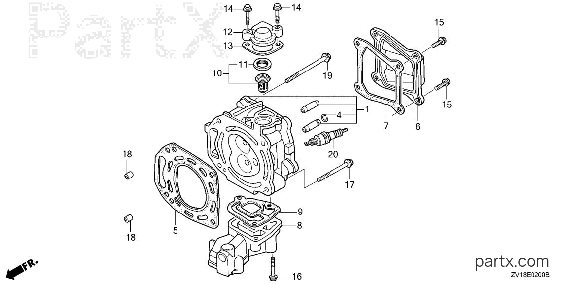 Honda BF5A2 SA - CYLINDER HEAD
