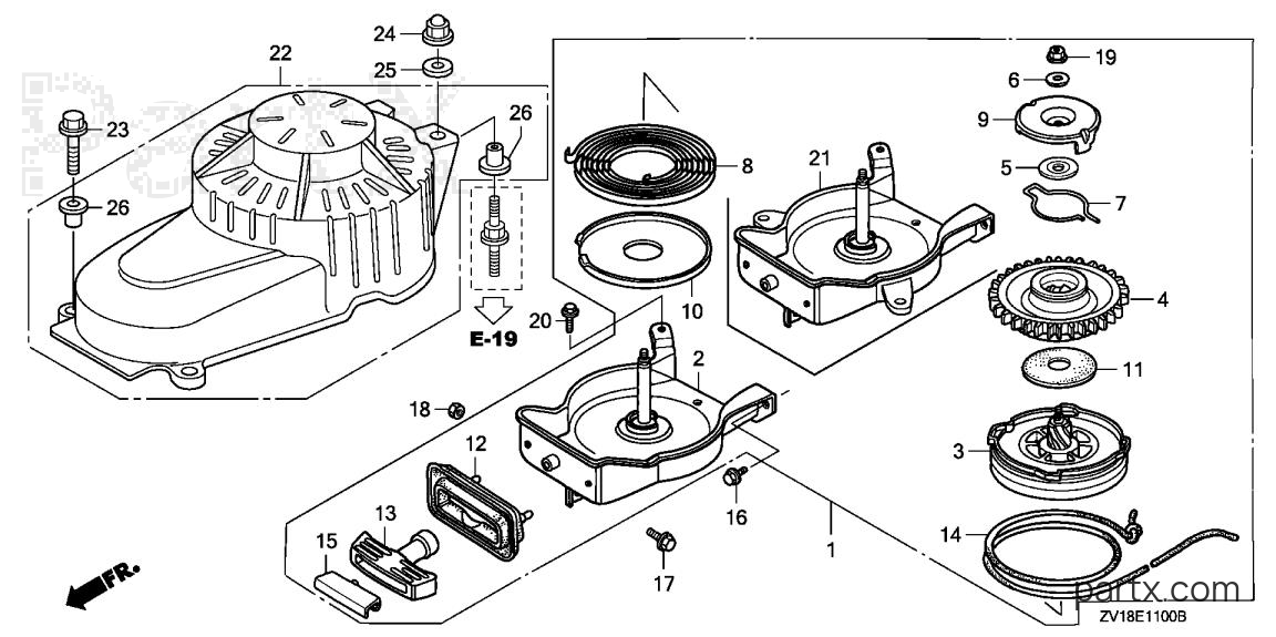 Honda BF5A2 SA - RECOIL STARTER
