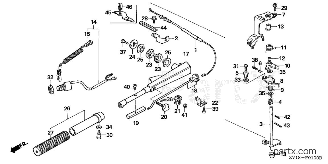 Honda BF5A6 LA - HANDLEBAR