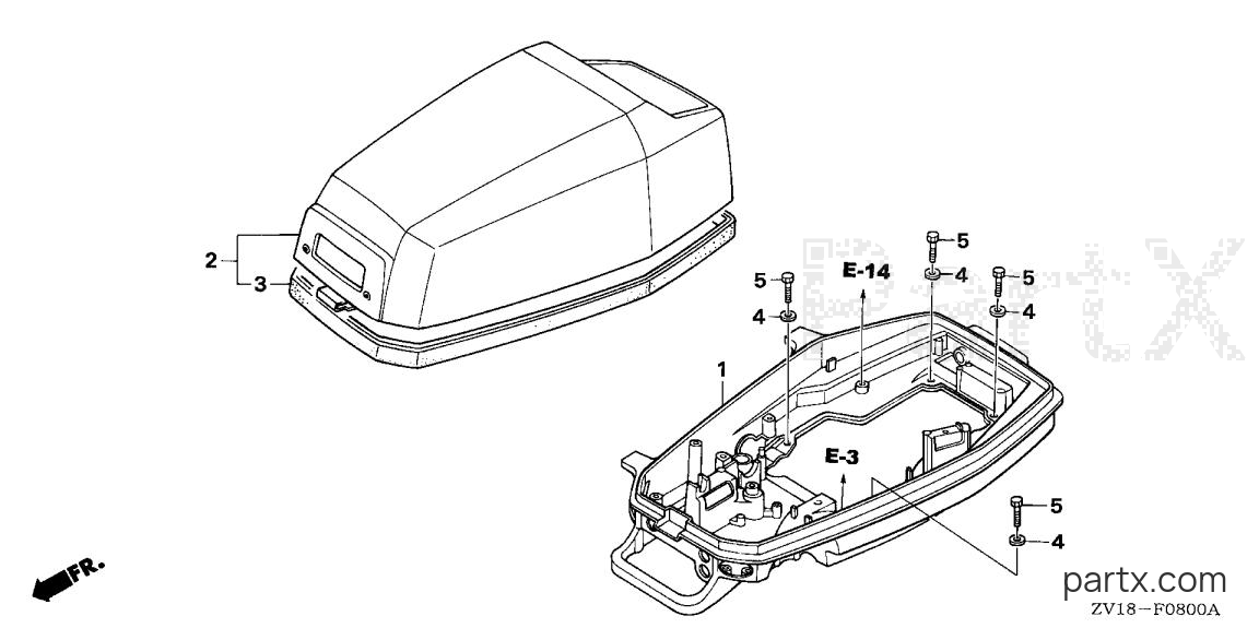 Honda BF5A2 LA - ENGINE COVER