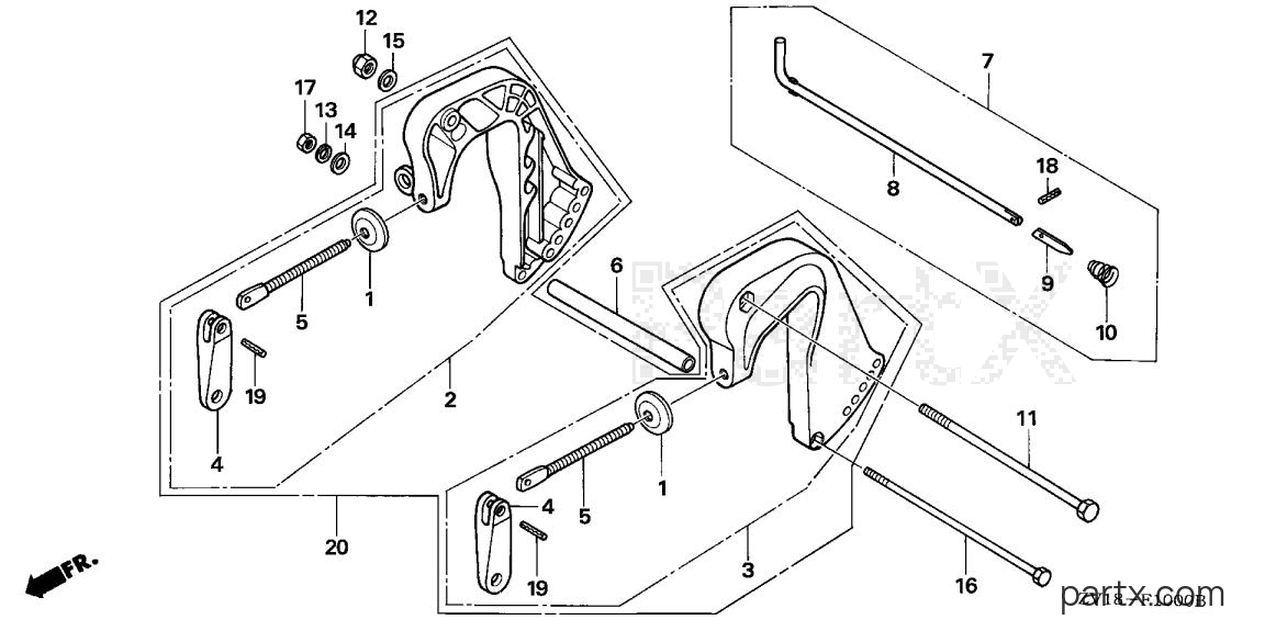 Honda BF5AK0 LA - STERN BRACKET