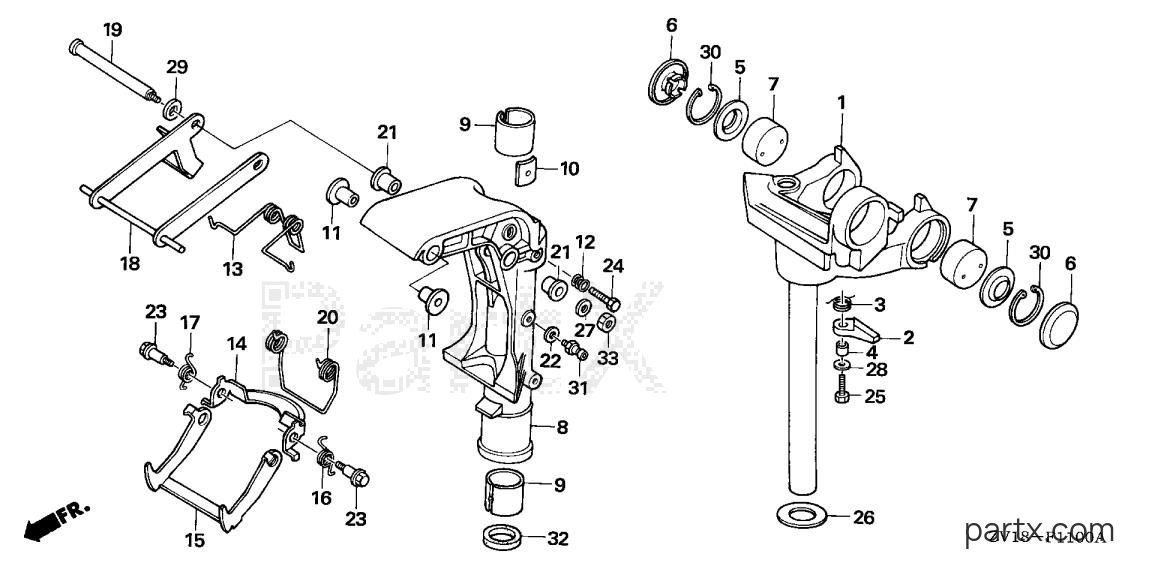 Honda BF5A6 SA - SWIVEL CASE - MOUNT FRAME