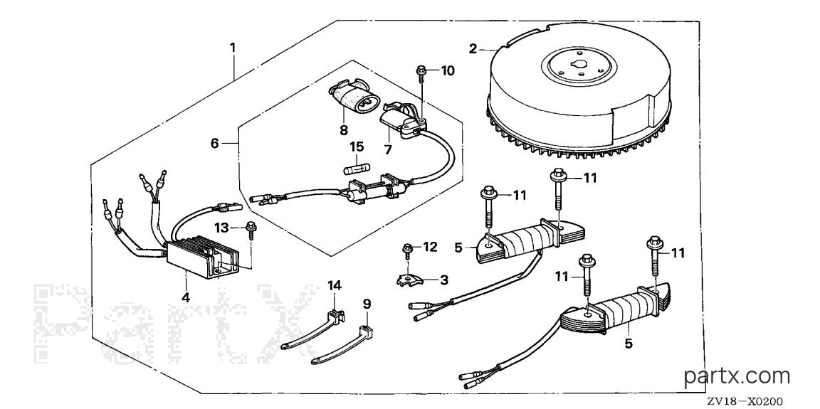 Honda BF5A5 SA - CHARGE RECEPTACLE KIT