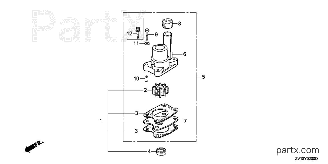 Honda BF5A5 LA - WATER PUMP IMPELLER KIT