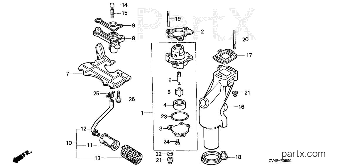 Honda BF15AY XAS - OIL PUMP