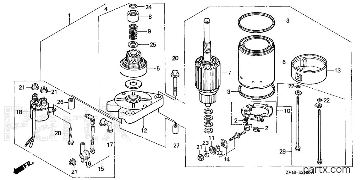 Honda BF15A1 XAS - STARTER MOTOR