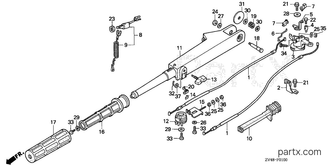 Honda BF9.9AY LAS - HANDLEBAR