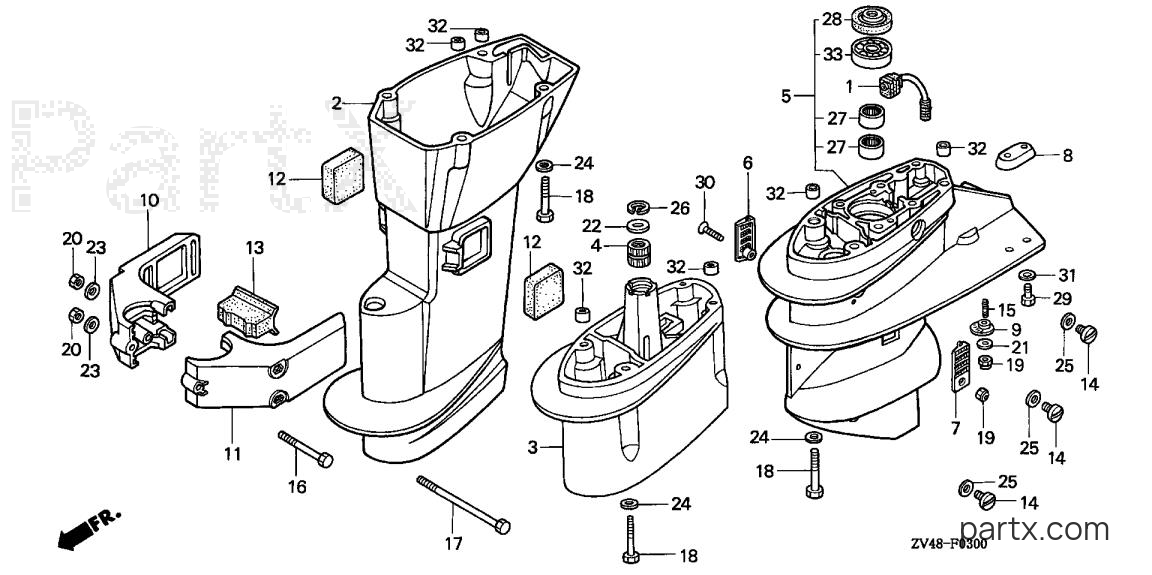 Honda BF15A1 SA - EXTENSION CASE