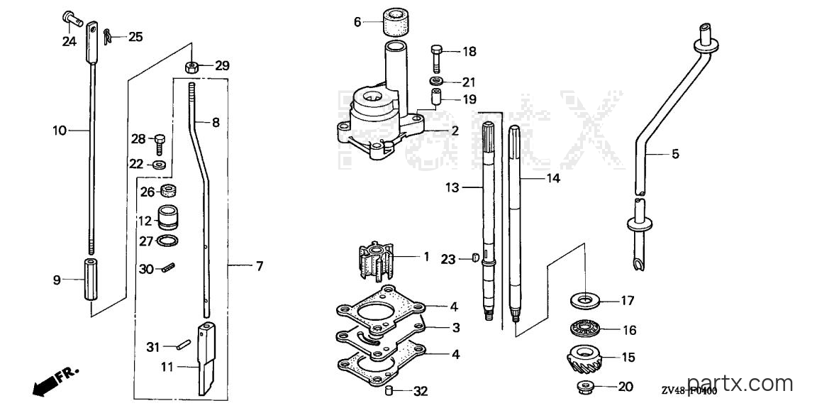 Honda BF15A2 LAS - VERTICAL SHAFT