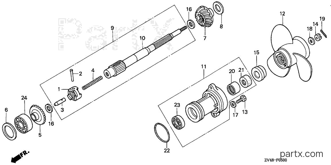 Honda BF15A1 XAS - PROPELLER SHAFT - PROPELLER