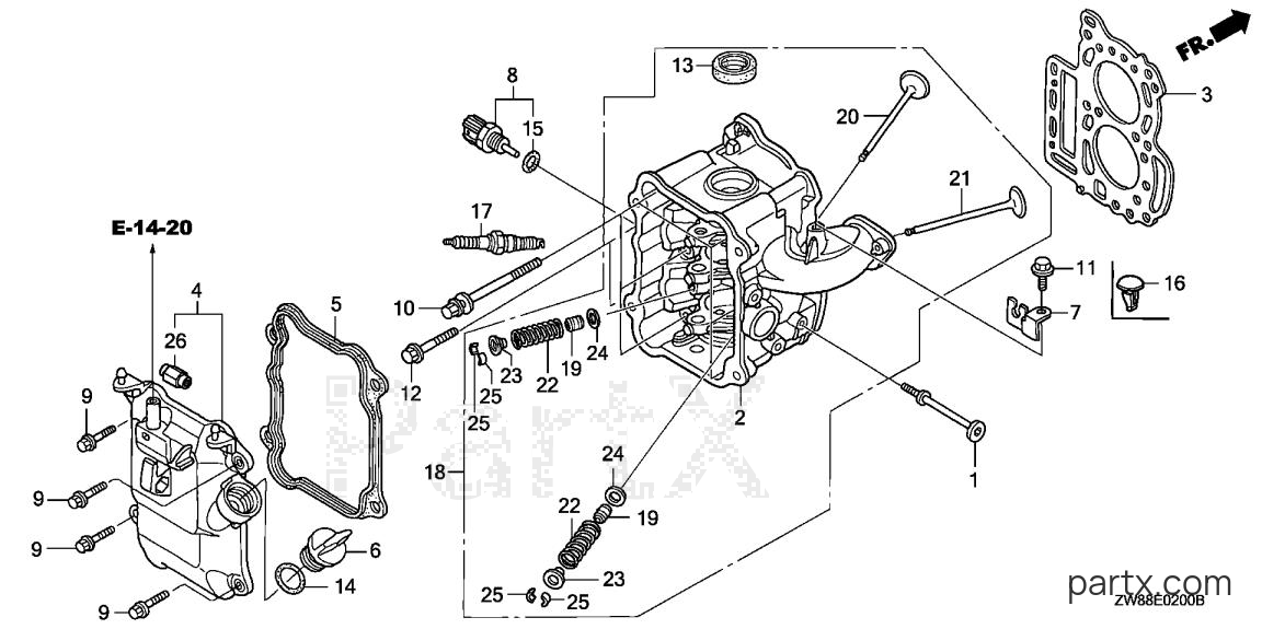 Honda BF9.9D3 LHSA - CYLINDER HEAD