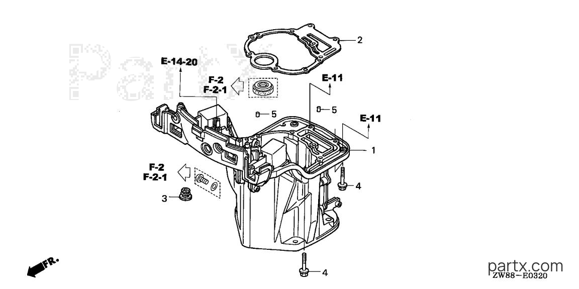Honda BF8D4 LHSA - OIL CASE