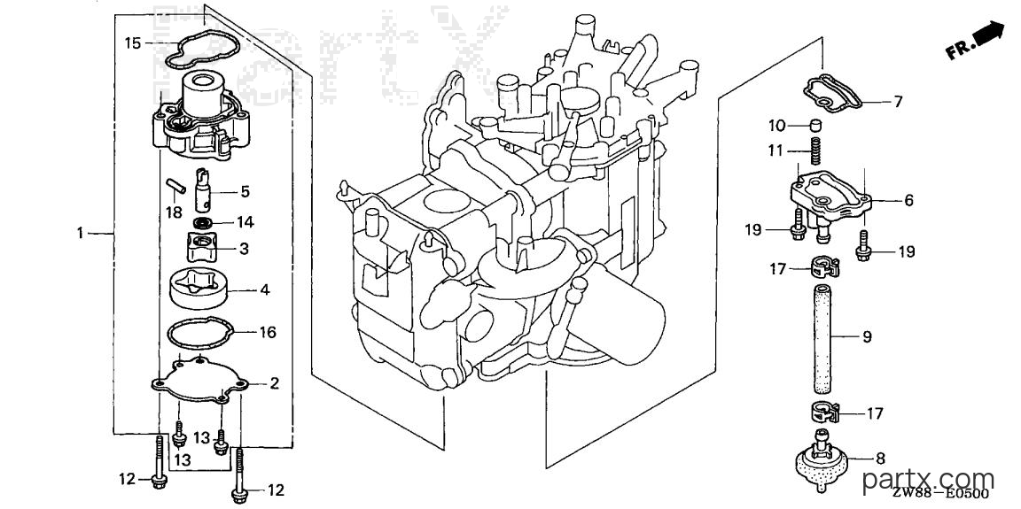 Honda BFP8D3 XHSA - OIL PUMP
