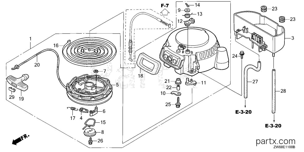 Honda BF8D3 SHA - RECOIL STARTER