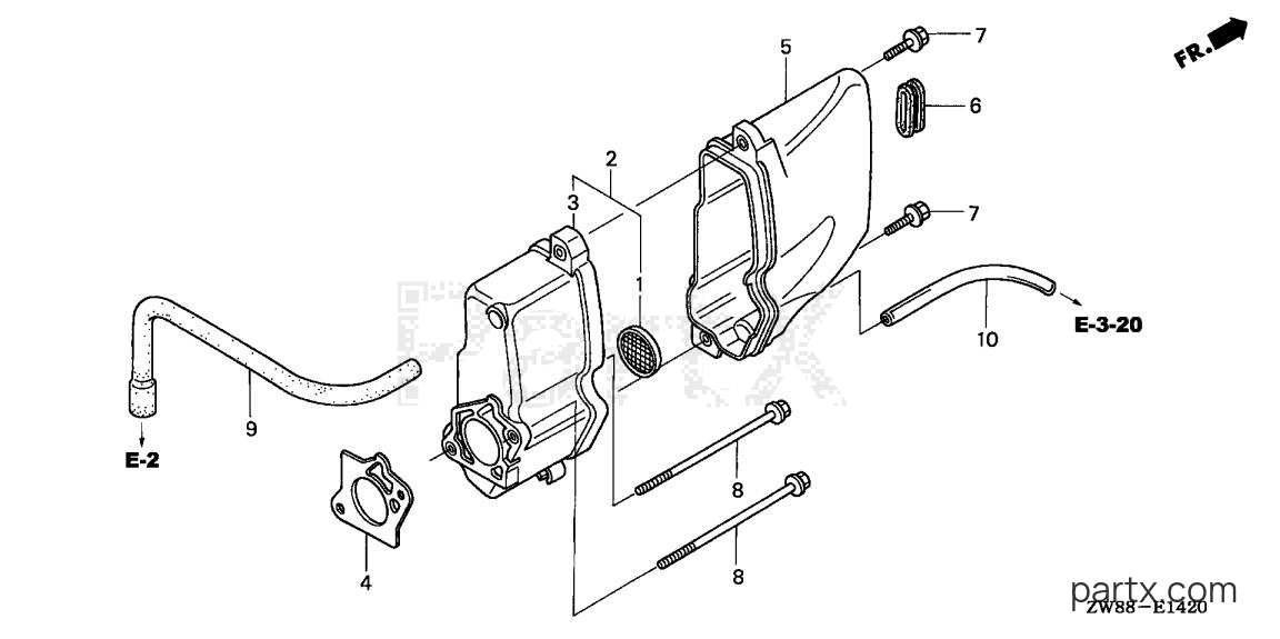 Honda BF9.9D3 SRA - MUFFLER COVER