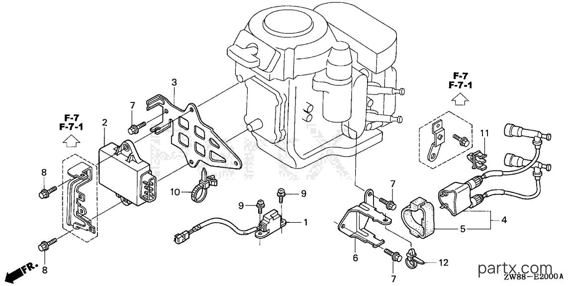 Honda BFP9.9D4 LRTA - IGNITION COIL - C.D.I. UNIT
