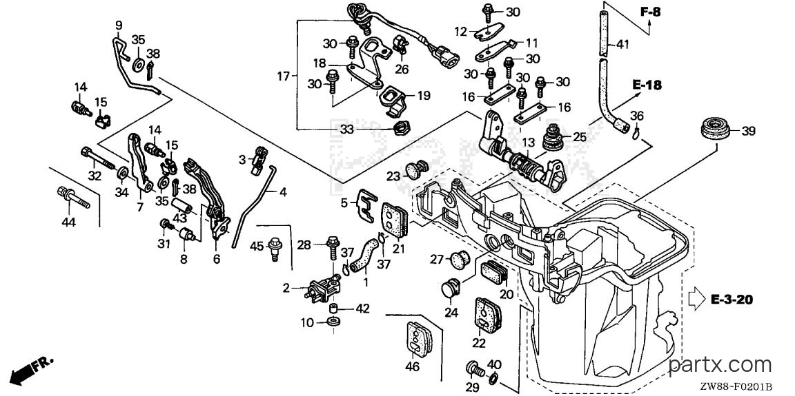 Honda BFP9.9D3 LRA - SHIFT SHAFT (REMOTE SPECIFICATION)