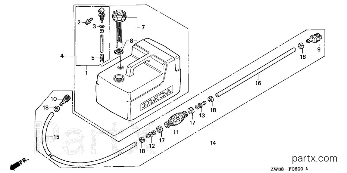 Honda BFP8D3 XHSA - FUEL TANK
