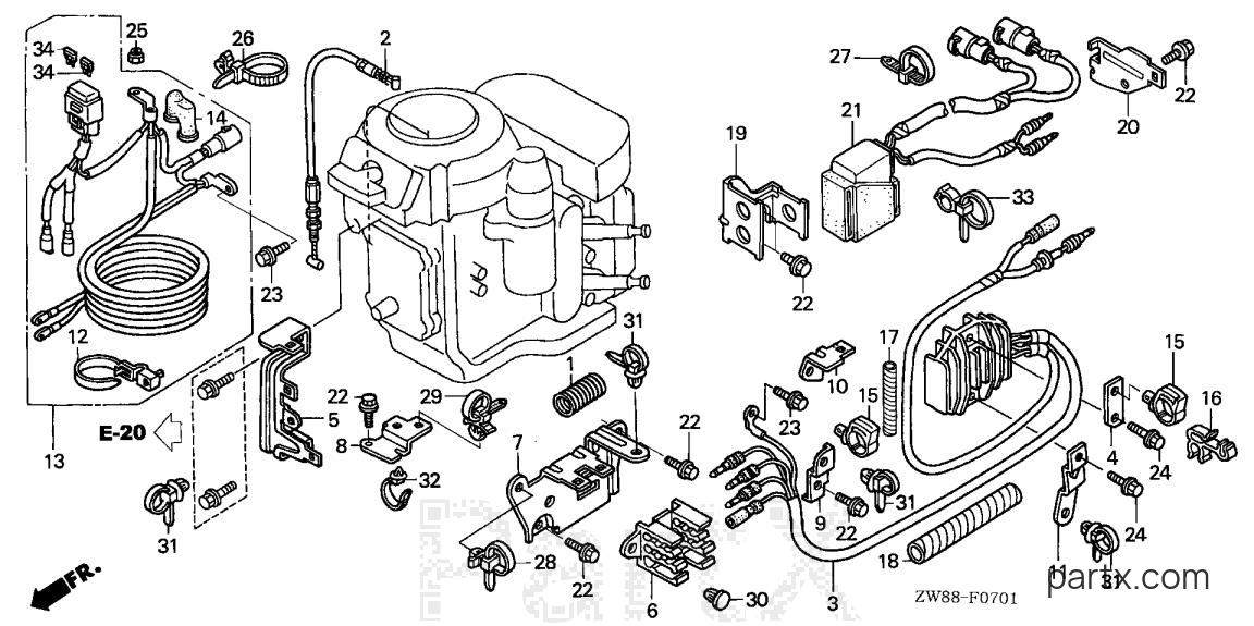 Honda BFP9.9D4 LRTA - REGULATOR - STARTER CABLE (2)