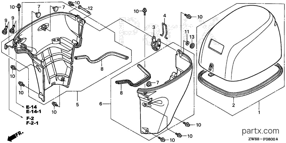 Honda BF8D4 LRA - ENGINE COVER